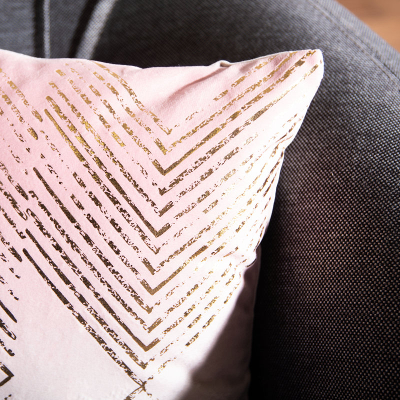  Geometric Lumbar Pillow, Blush