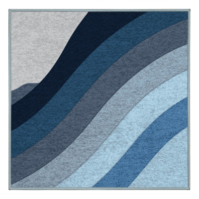 Tapis arc-en-ciel doux moelleux de style Art déco bleu - Reliure bleu ciel