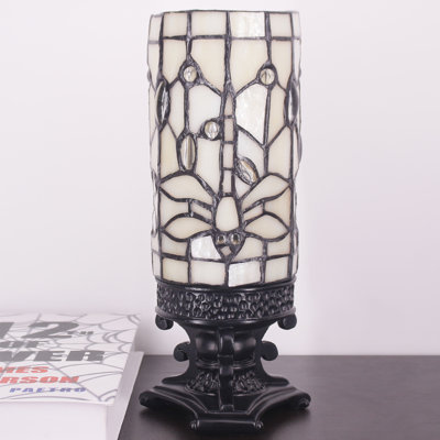 Petite petite lampe de table Tiffany perle crème style perle de verre 4 x 10 pouces