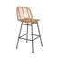Outdoor 2 - Style contemporain, bords arrondis, longue durée, structure en fer noir de 2 tabourets de bar, lignes épurées, siège de 28,75 pouces