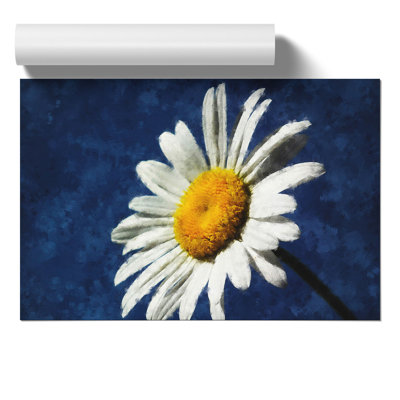 White Daisy Painting - Frameless Print