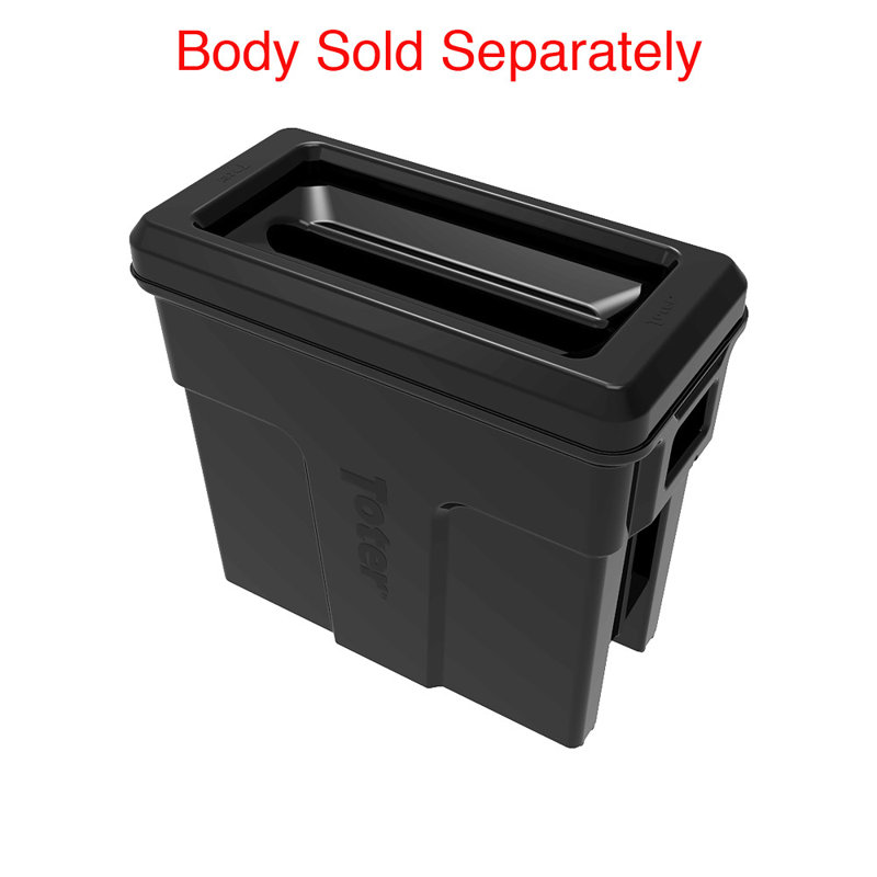 Slimline Rectangular Trash Can Lid With Document Slot - Black