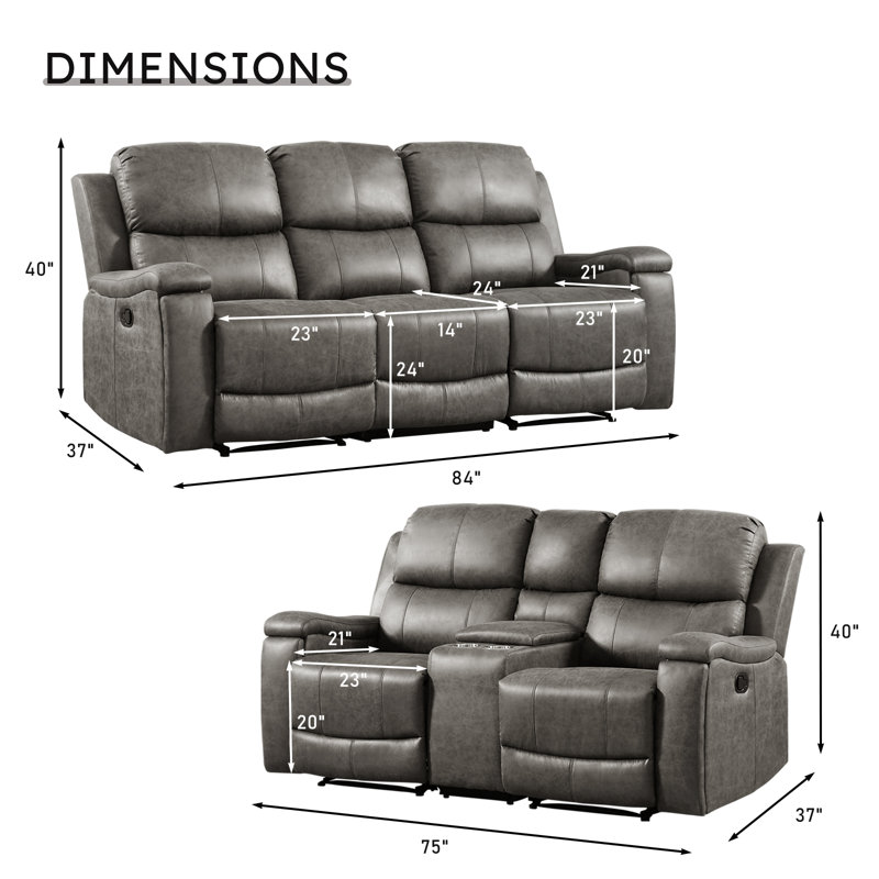 Ensemble de 6 pièces avec causeuse et canapé en similicuir, 2 pièces: causeuse, canapé, Moka