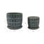  Plateau décoratif décoratif en céramique avec motif - Pots de fleurs d'intérieur élégants avec soucoupe pour patio, salon ou décoration intérieure - ensemble de 2, 8 po, 6 po, bleu-1621862972