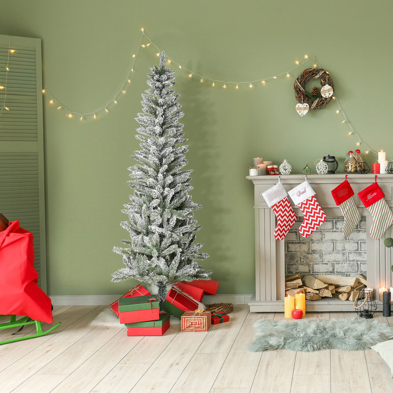 Sapin de Noël mince de 6 pi avec 394 branches à l'intérieur