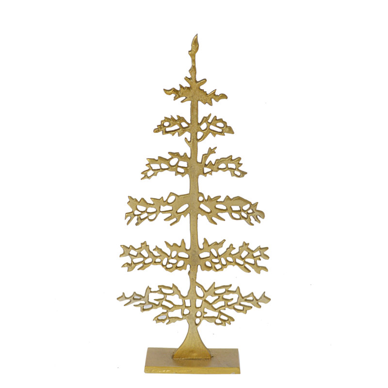 Arbre de Noël, or - moyen, H 25 po x l 3,5 po x P 11,5 po