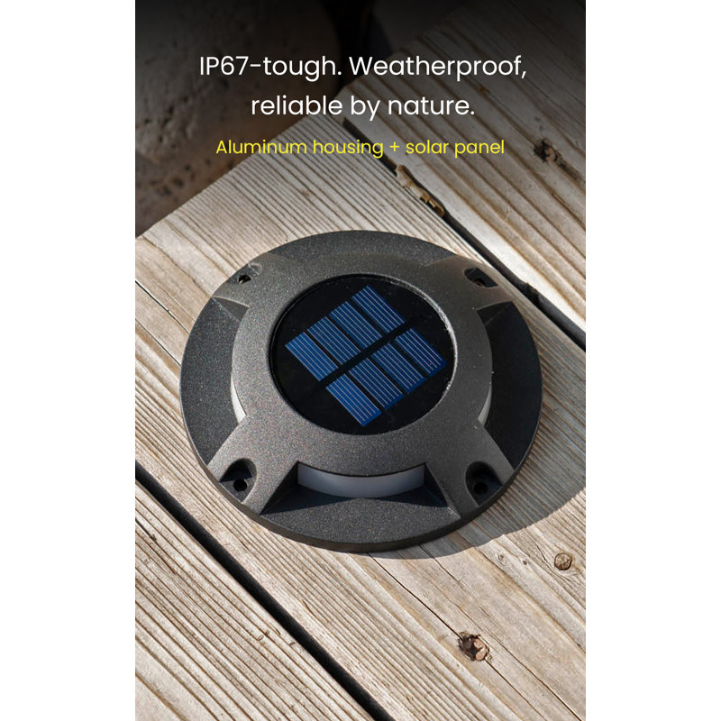Solar Powered Integrated LED Deck Light Pack, Black