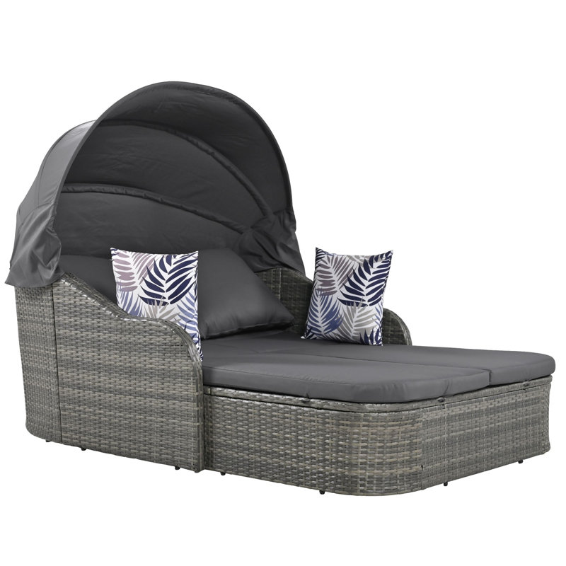 133cm Wide Curved Metal Patio Daybed