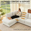 Canapé modulaire en L 100 po avec méridienne réversible en forme de L, canapé d'angle moderne à 3 places profond, canapé en chenille confortable-703641181