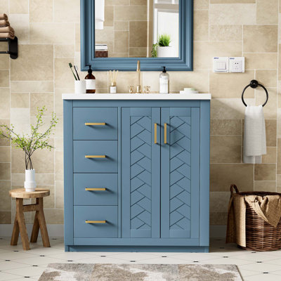 Meuble-lavabo autoportant de haute qualité avec rangement abondant et fabrication durable