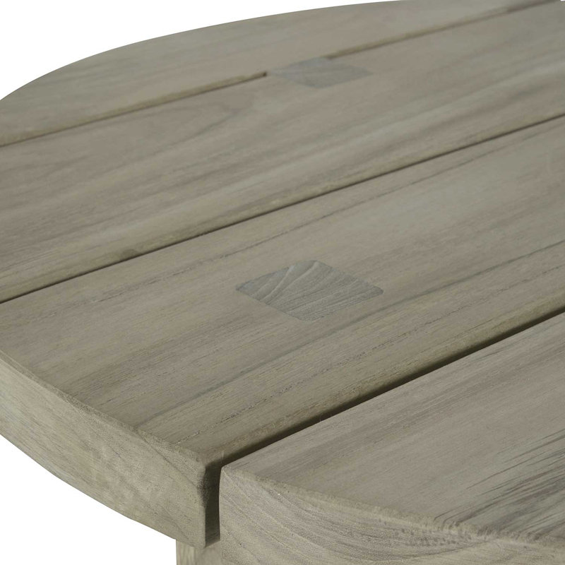 Croquet Teak Outdoor Side Table, Oyster Teak