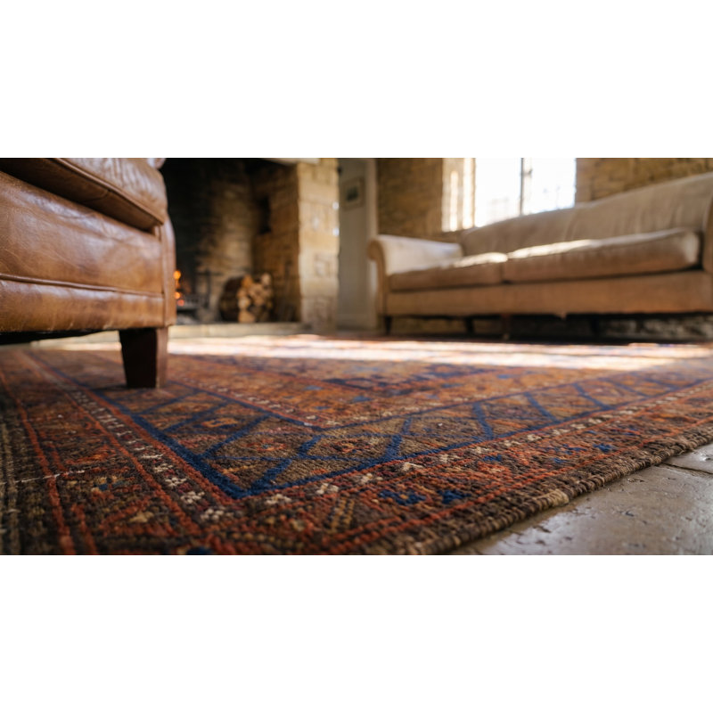Earthy Antique Late 19th Century Tribal Geometric Afghan Baluch Rug