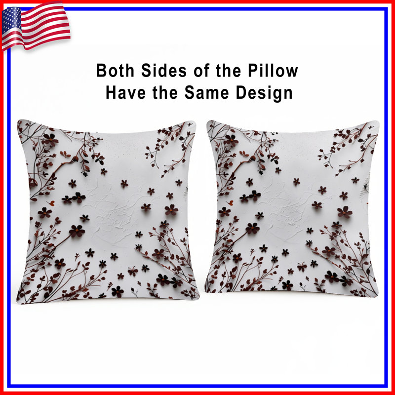Coussin Floral, 16 po x 16 po