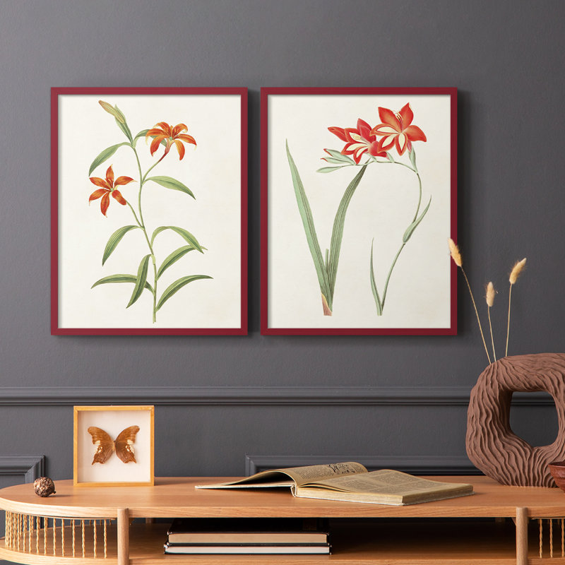Fleurs des saisons III - reproduction encadrée de qualité supérieure - prête à être accrochée - aucun clou requis - aucun clou requis