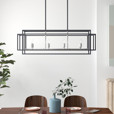 Lustre rectangulaire pour îlot de cuisine à 8 lumières Horley