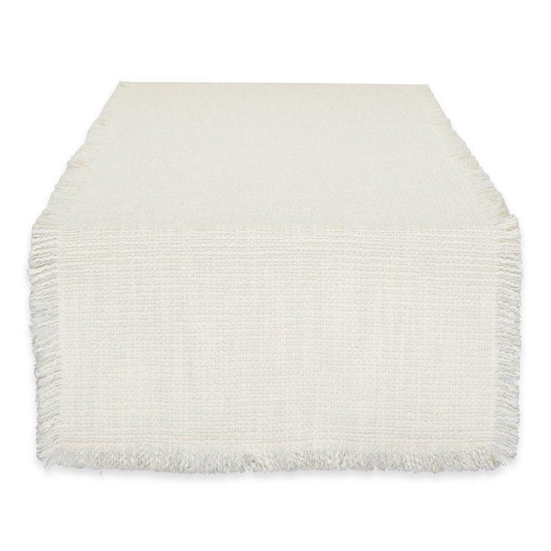 Chrishanna Solid Color 100% Cotton Table Runner, Cream