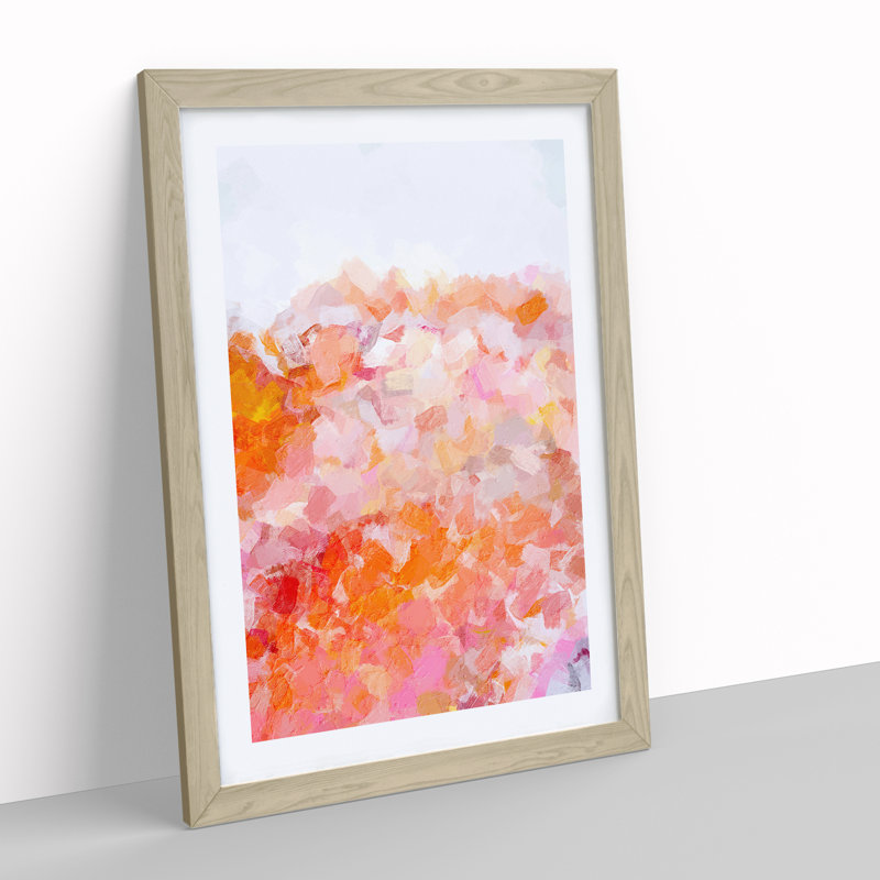 Train In Vain Abstract - Wall Art, 66cm H x 48cm W, Oak Framed, White