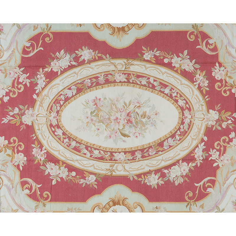Hand-Knotted High-Quality Red and Beige Area Rug