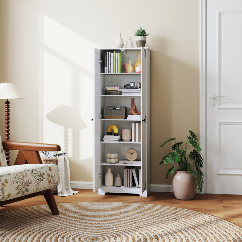 Armoire de rangement 67 po Farmhouse, Blanc patiné