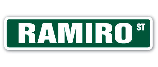 Plaque de rue Ramiro en plastique robuste 4 po x 18 po