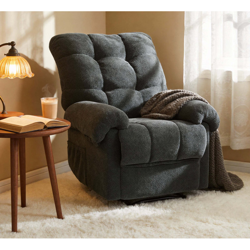 Fauteuil inclinable manuel très rembourré avec confort ergonomique, Gris foncé