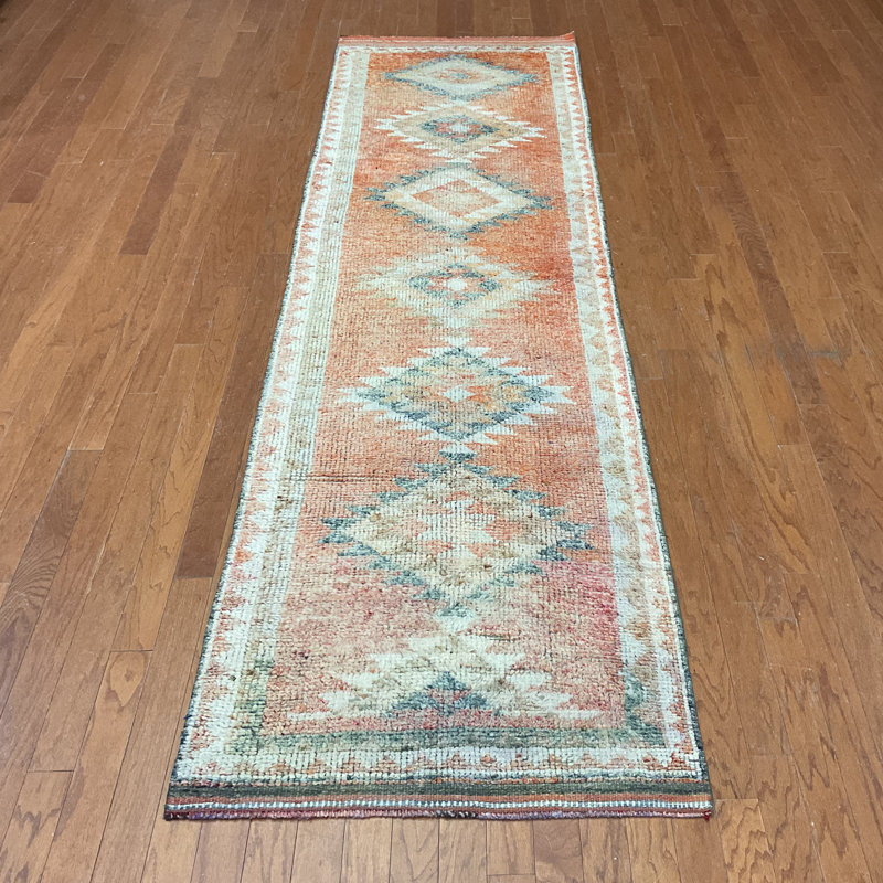  Handmade Turkish Oushak Wool Runner