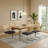 Modern Linen Dining Chairs Set Of 6, Rattan Back & Chrome Base,Black-968235999