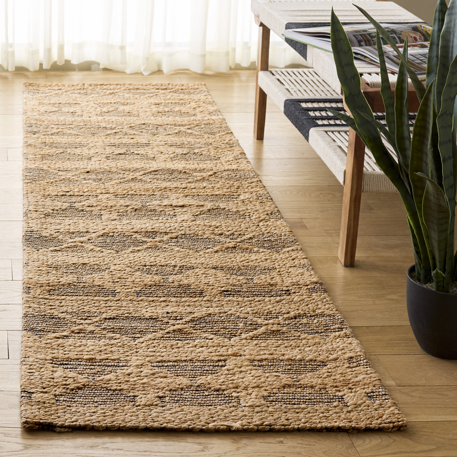 Hand-Woven Geometric Performance Rug, 2'-3" X 8'-0" Runner