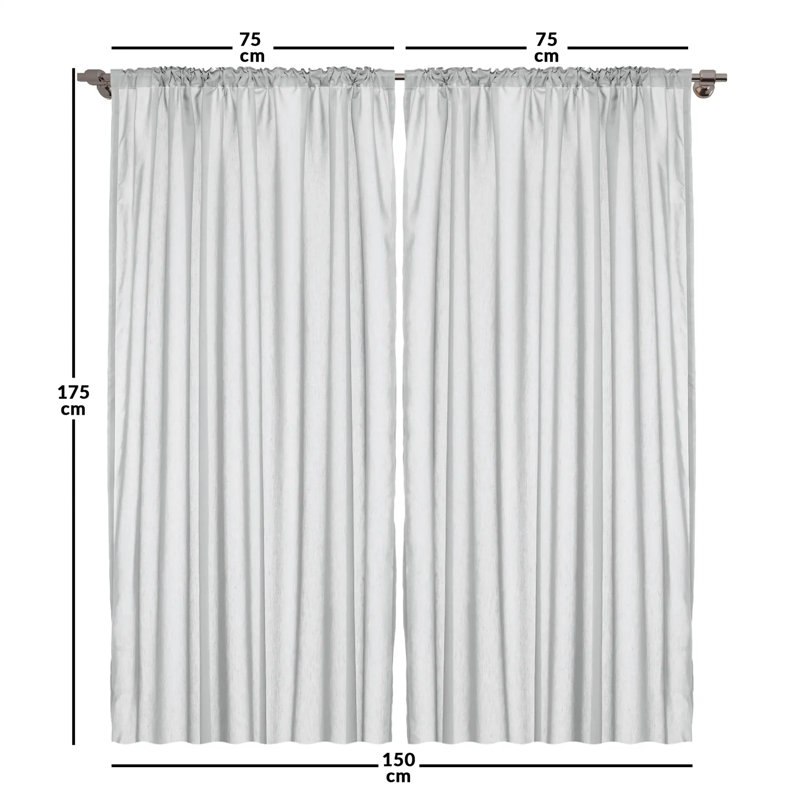 Ainka Semi Sheer Curtain Pair, Width 75 x Drop 245cm