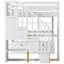 Lit mezzanine double avec bureau, tablettes, tiroirs