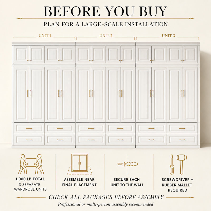 141.6"W Large Wardrobe