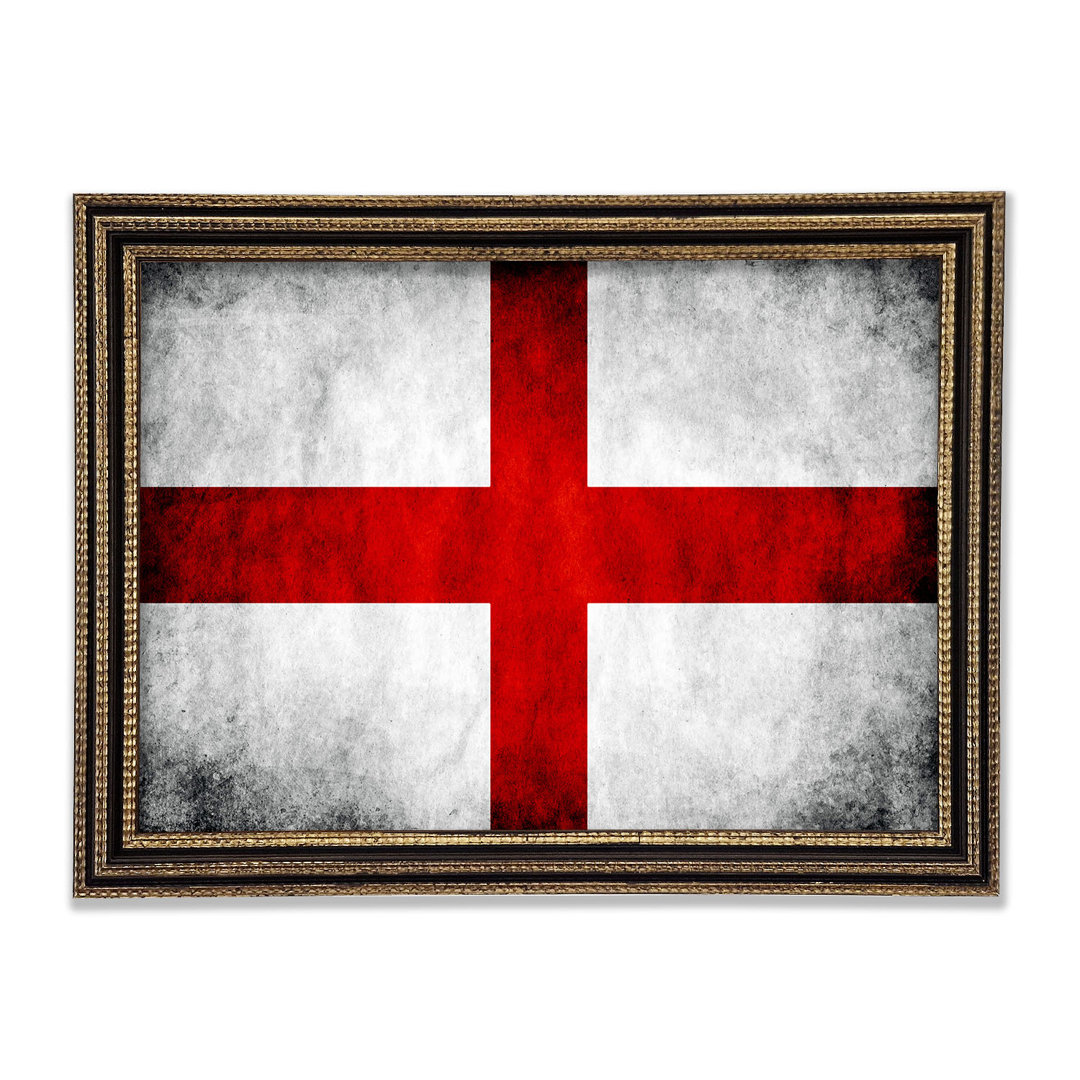 St. George Flagge England Gerahmter Druck