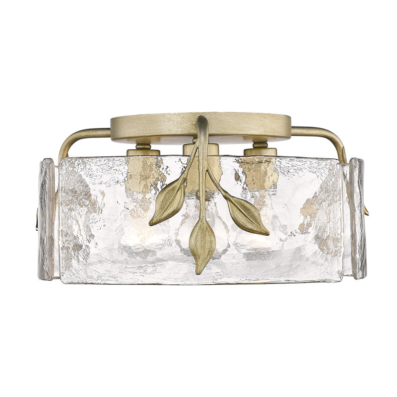 Andries Glass Flush Mount, White Gold