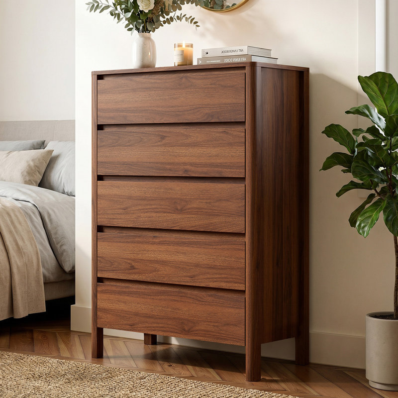 Commode 5 tiroirs 31,5 po, Brown