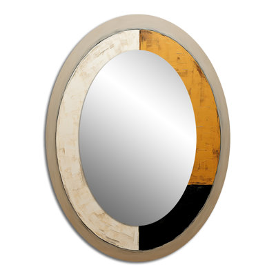 New Balance Midcentury Abstract Minimalism - Abstract Oval Decorative Mirror On Metal