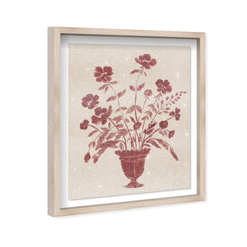 Blooming Vase Shadowbox Floral & Botanical Print by Oliver Gal, Black Frame, 16 x 20, 25.5"H x 31.5"W, Natural Oak Shadowbox