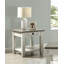 Table de bout Verduzco 24 "deux tons gris antique avec tiroir de rangement et tablette ouverte-1795214692