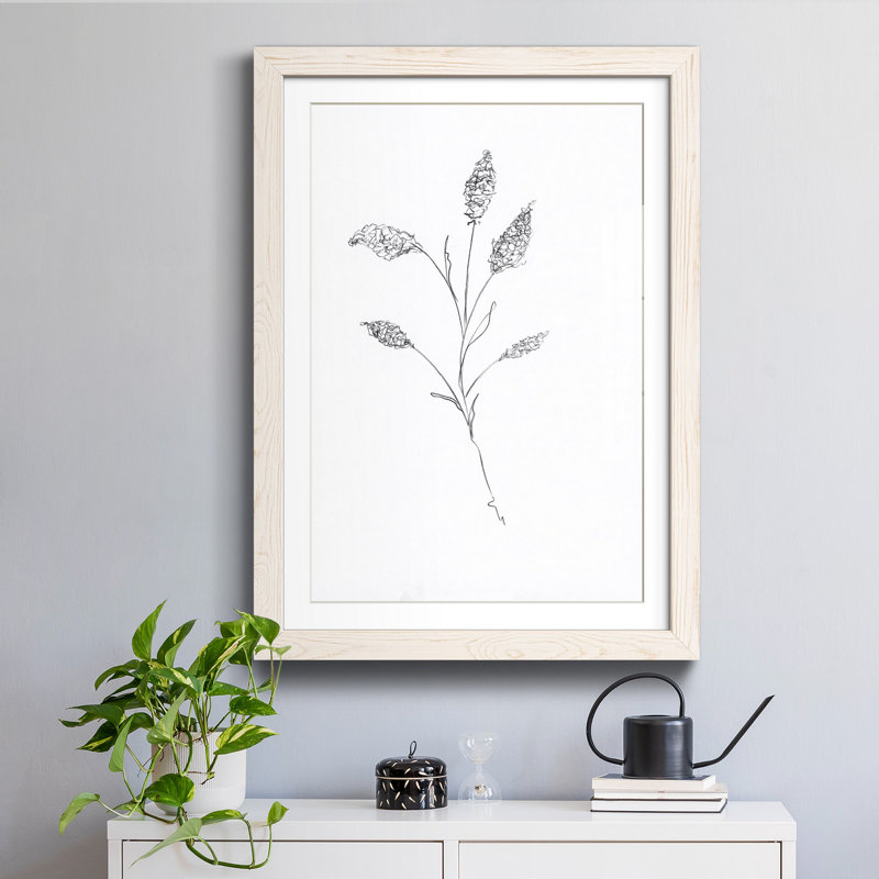 " FLORAL SKETCH II ", White Framed Paper, 44" H x 31" W x 1" D