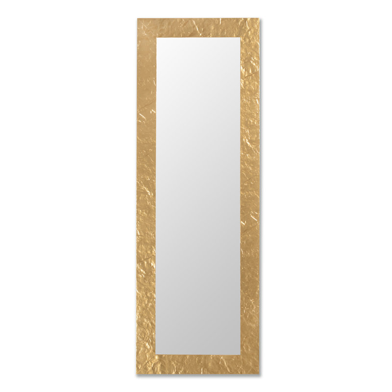 Klingensmith Solid Wood Flat Wall Mirror, Gold