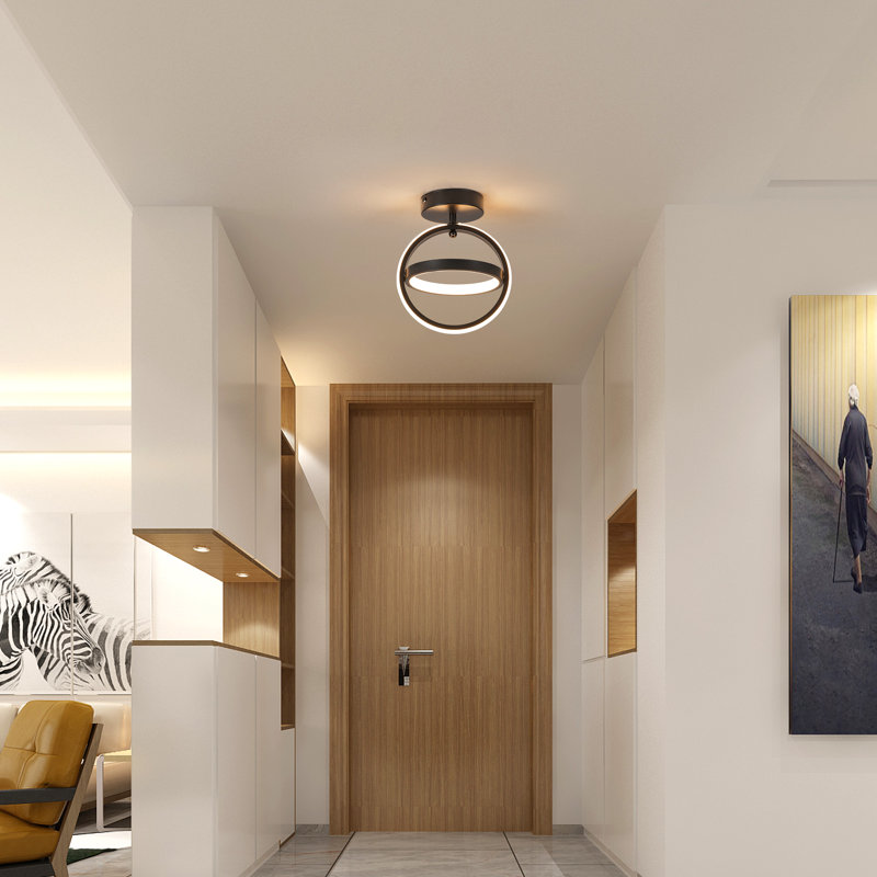 21cm Modern Black Circular LED Flush Mount Ceiling Light