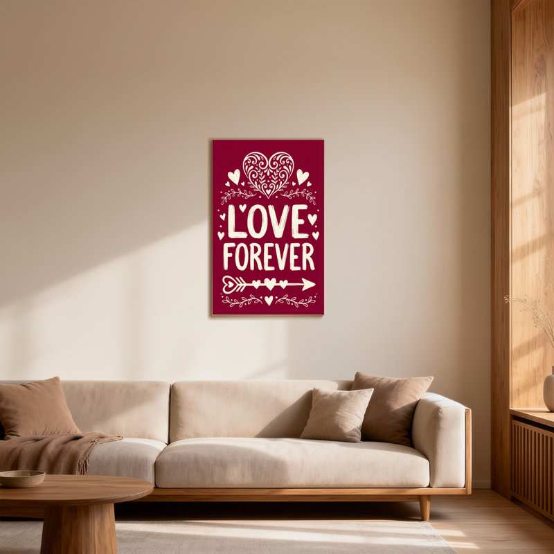 Impression de motif de flèche pour la Saint-Valentin «Love Forever Heart», H 18 po x l 12 po