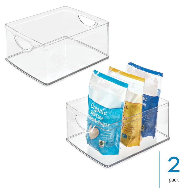 Ensemble de 2 paniers de rangement d'armoire de cuisine iDesign - transparent, 6.07