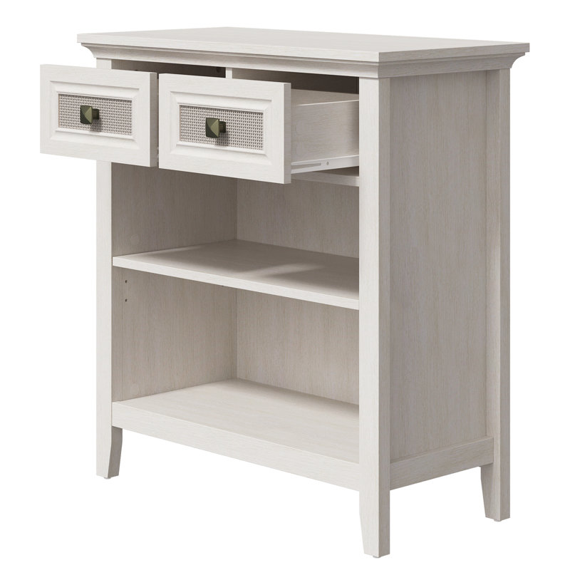 Armoire de rangement 28 po à 2 tiroirs, ensemble de 2, Blanc