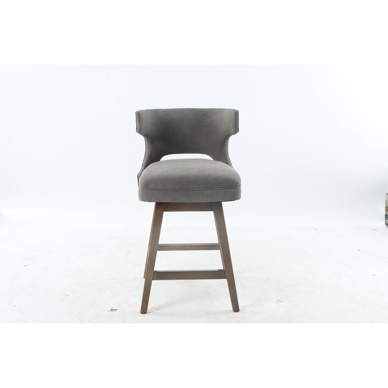 Tabouret de comptoir à oreilles Carter de 26 po avec pieds à finition brune Carter