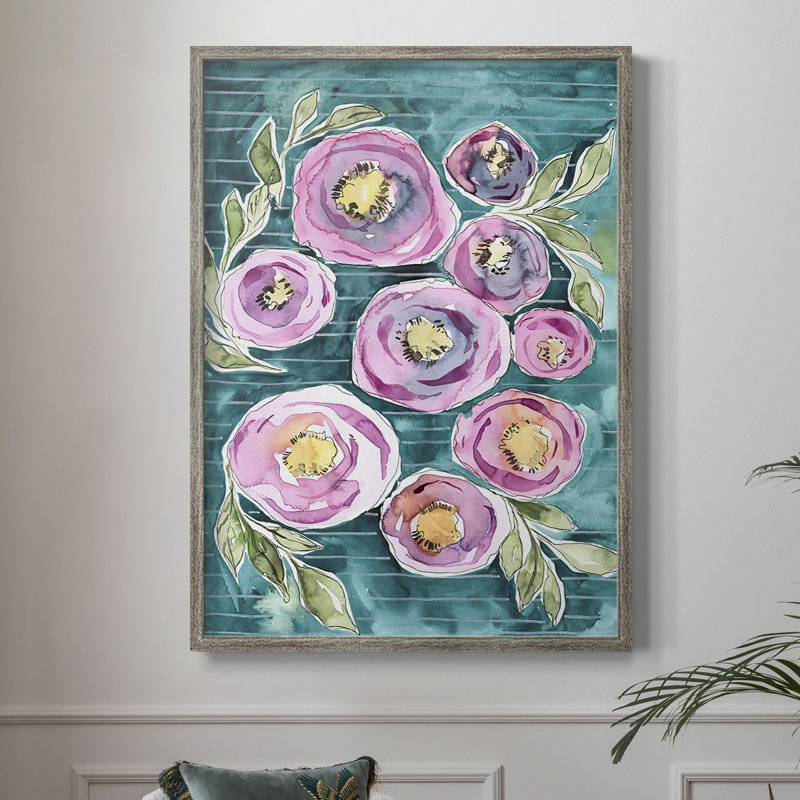 Impression encadrée Floral Radiance II - bois massif, H 11 po x l 9 po
