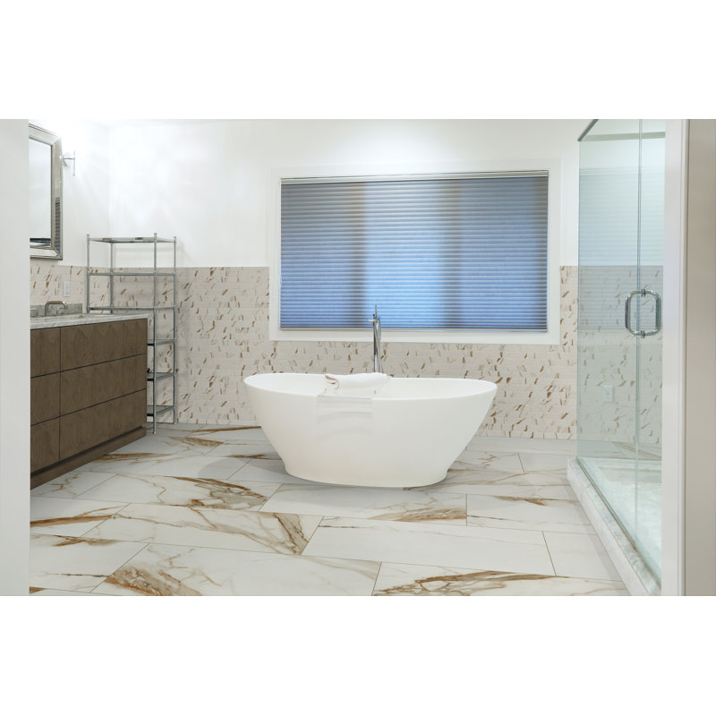 Palazza 24 in. x 48 in. Matte Porcelain Marble Look Floor and Wall Tile, Cielo Morado
