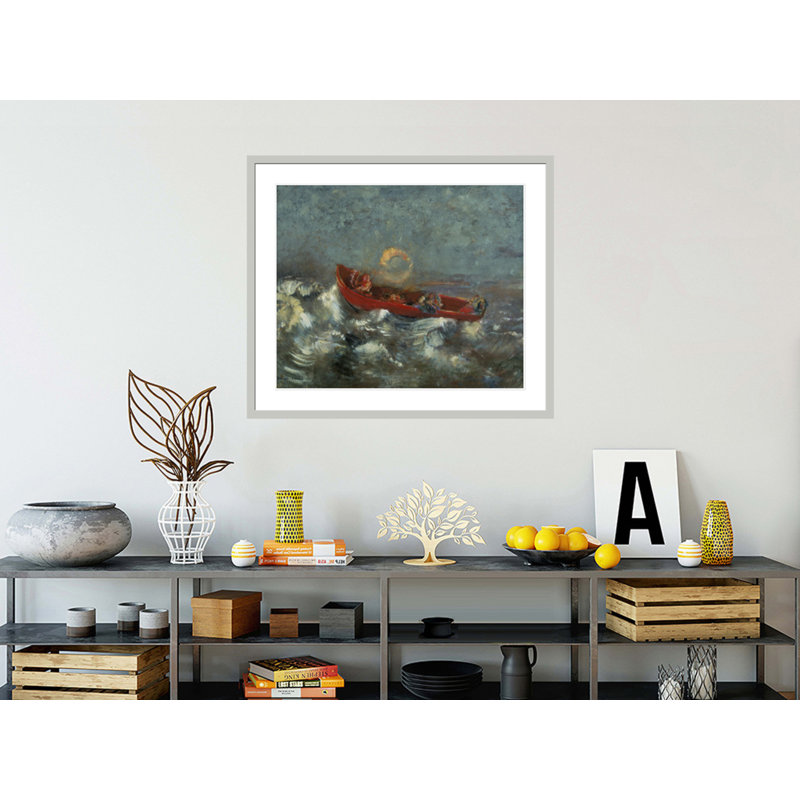 «The Red Barque» par Odilon Redon, impression giclée sur cadre, 23.5" H x 27.17" W