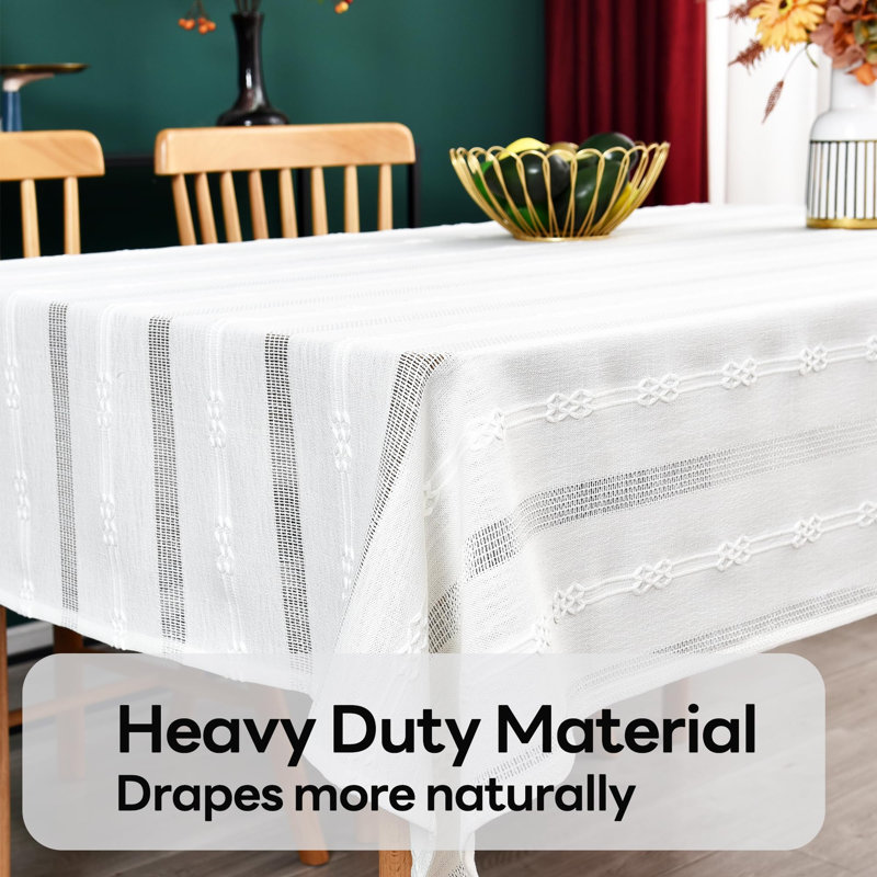 Heavy Duty Cotton Linen Table Cloth For Rectangle Table Rectangular Farmhouse Vintage Tablecloth Washable Rustic Table Cover, Rectangle, 4-6 Seats