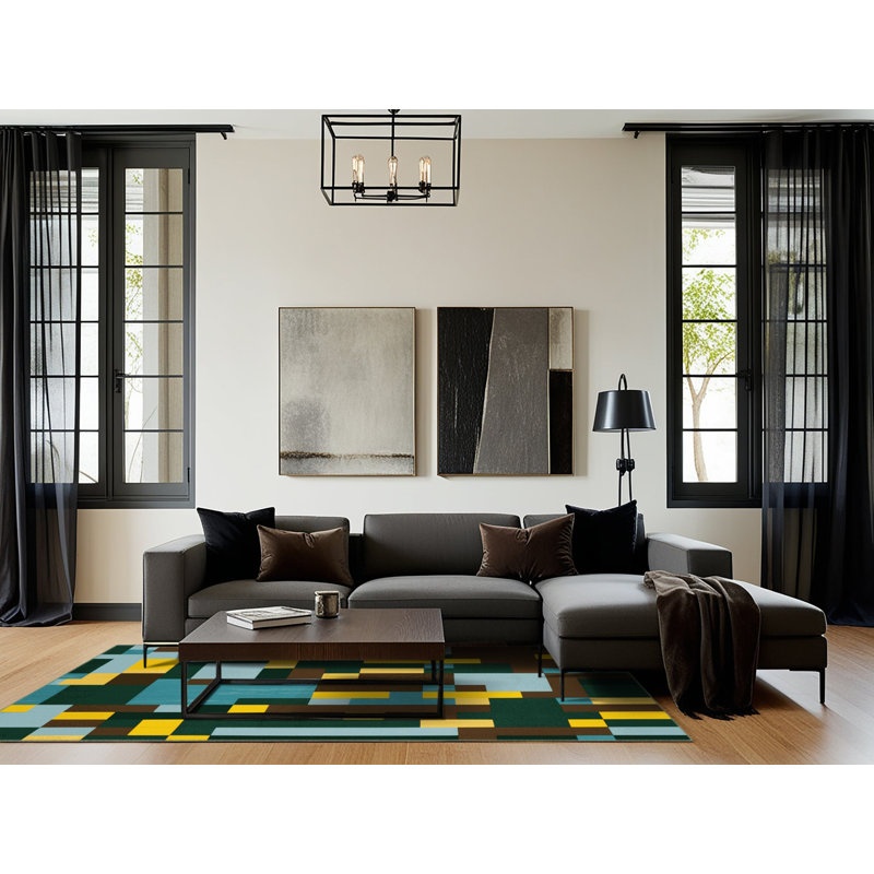 Matrix Mountains Rug, Square 4'