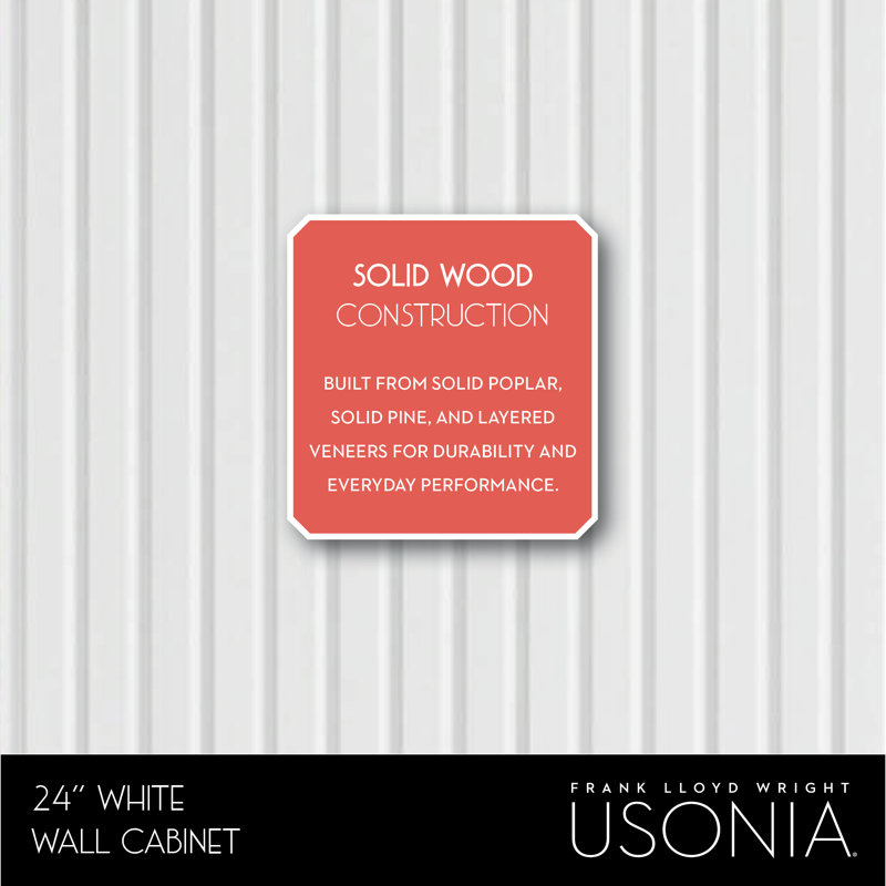 Through Lines Wall Mounted Bathroom Wall Cabinet, White